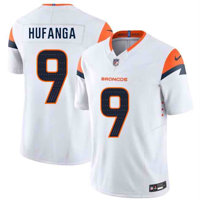 Men's Denver Broncos #9 Talanoa Hufanga White 2024 F.U.S.E. Vapor Limited Stitched Football Jersey